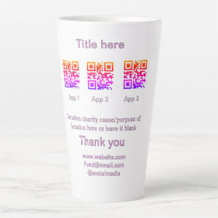 Taza De Café Latte tarro de propinas para donaciones añade tu nombre