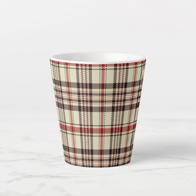 Taza De Café Latte Tartan Brown (Anverso)