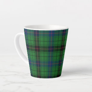 Taza De Café Latte Tartan Davidson Plaid Verde Negro Rústico