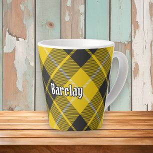 Taza De Café Latte Tartan de Vestido del Clan Barclay