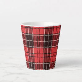Taza De Café Latte Tartán rojo