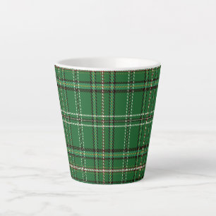 Taza De Café Latte Tartán verde