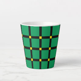 Taza De Café Latte Tartán verde