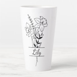 Taza De Café Latte Tasse Bouquet Fleurs Jonquilles personnalisée 