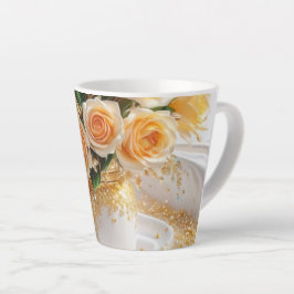 Taza De Café Latte Tasse latte Fleurs
