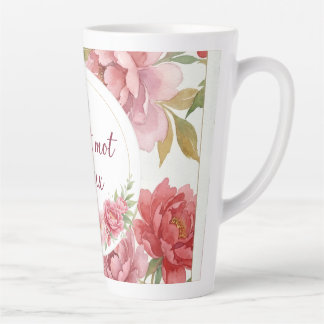 Taza De Café Latte Tasse latte florale Petit mot doux