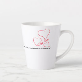 Taza De Café Latte Tasse latte Love You cœur