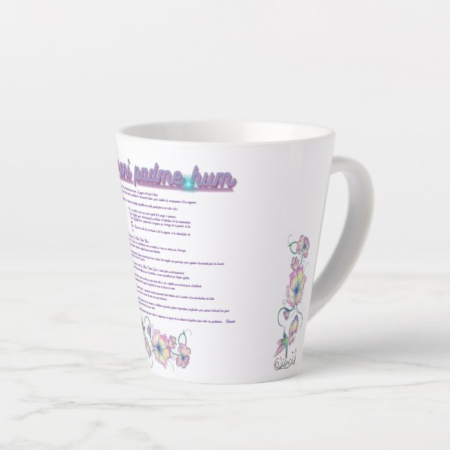 Taza De Café Latte Tasse "Om Mani Padme Hum" Méditation (Ángulo derecho)