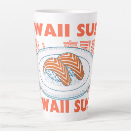 Taza De Café Latte Taste of Japan Text & Sushi