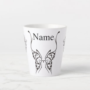 Taza De Café Latte Tatuaje de mariposa estilizada Thunder_Cove