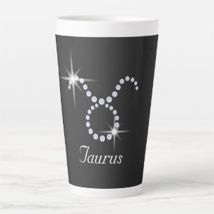 Taza De Café Latte Tauro Diamante Brillante