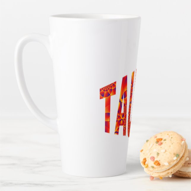 Taza De Café Latte Taurus - Azul amarillo Naranja de Firey (In situ)