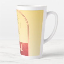 Taza alta de latte de oro amarillo pastel con firm