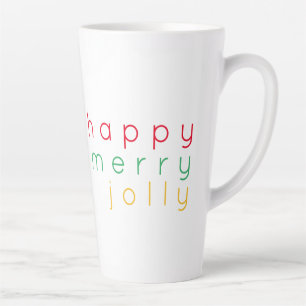 Taza De Café Latte Taza alta de Latte FELIZ NAVIDAD ALEGRE