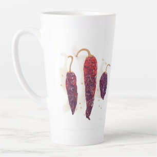 Taza De Café Latte Taza alta para latte CHILI PEPPERS