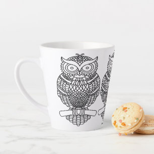 Taza De Café Latte Taza búho - Latte (12oz)