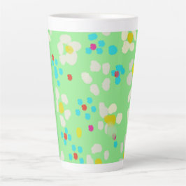 Taza De Café Latte Taza de cerámica para latte con flores de margarit