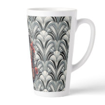 Taza de cerámica para latte con violín negro en GM