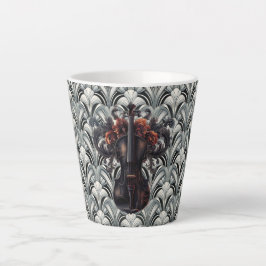 Taza De Café Latte Taza de cerámica para latte de Black Violin en Art