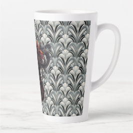 Taza De Café Latte Taza de cerámica para latte de Violín Negro en Art