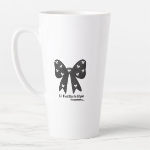 Taza De Café Latte Taza de latte 'All Tied Up In Style' – Lazo negro