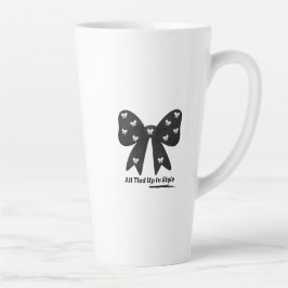 Taza De Café Latte Taza de latte 'All Tied Up In Style' – Lazo negro 