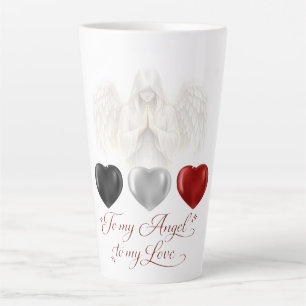Taza De Café Latte Taza de latte AngelicFaith SilverHeart