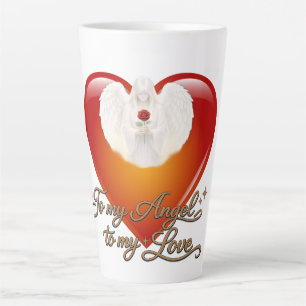 Taza De Café Latte Taza de latte AngelicFaith SilverHeart