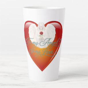 Taza De Café Latte Taza de latte AngelicFaith SilverHeart