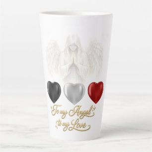 Taza De Café Latte Taza de latte AngelicFaith SilverHeart
