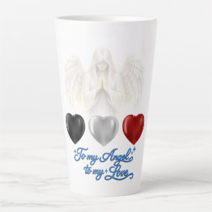 Taza De Café Latte Taza de latte AngelicFaith SilverHeart
