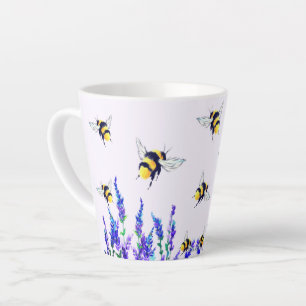 Taza De Café Latte Taza de Latte con Abejas Volando
