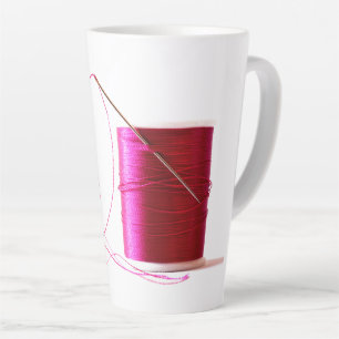 Taza De Café Latte Taza de Latte con Aguja e Hilo Rosa