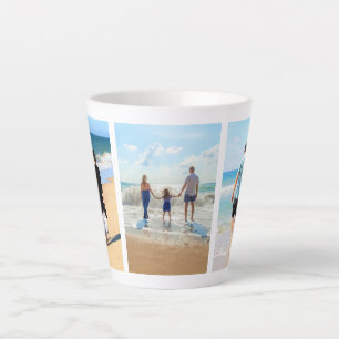 Taza De Café Latte Taza de latte con collage de fotos familiares pers