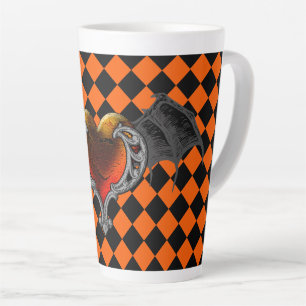 Taza De Café Latte Taza de Latte con Corazón Naranja Gótico de Hallow