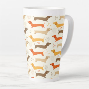 Taza De Café Latte Taza de latte con Dachshunds