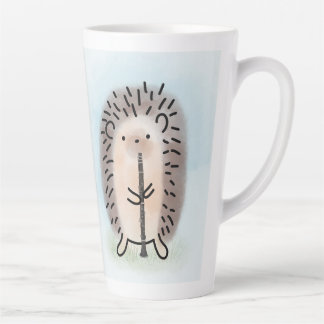 Taza De Café Latte Taza de Latte con Erizo Tocando Clarinete