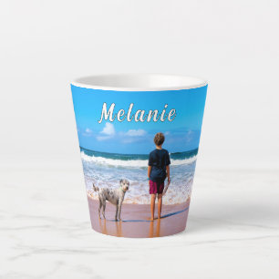 Taza De Café Latte Taza de Latte con Foto de tu Mascota y Nombre Pers