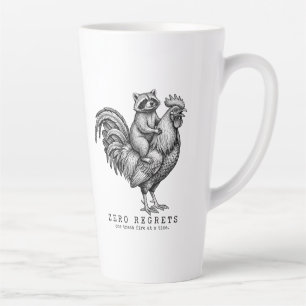 Taza De Café Latte Taza De Latte Con Gallo Mapache Regalo Divertido S