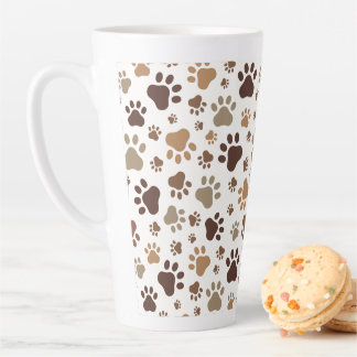 Taza De Café Latte Taza de Latte con Huella de Garra embarrada
