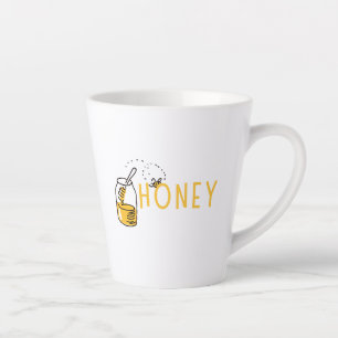 Taza De Café Latte Taza de Latte con Miel