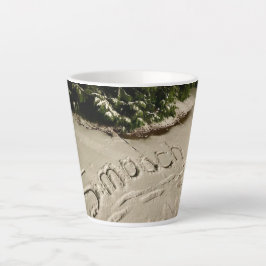 Taza De Café Latte Taza de Latte con nieve escrita «Beso»