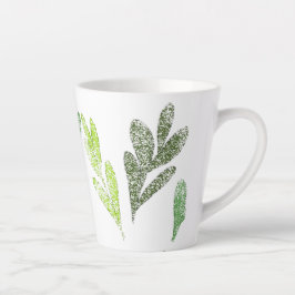Taza De Café Latte Taza de latte con patrón de hojas