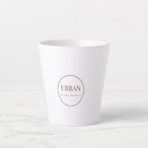 Taza De Café Latte Taza de Latte con Tipografía Urbana Minimalista Mo