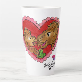 Taza De Café Latte Taza de Latte Corazón de Dinosaurio Dulce Madre e 