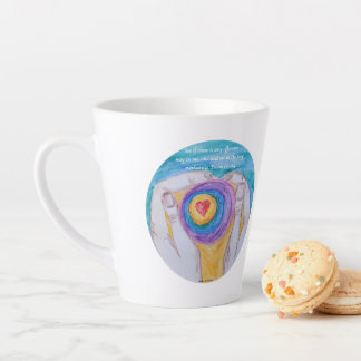 Taza De Café Latte Taza de LATTE Corazón en manos círculo PS139:24 bl