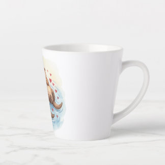 Taza De Café Latte Taza de Latte de Animales Adorables en Amor con Ac