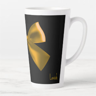 Taza De Café Latte Taza de latte de arco negro y dorado de lujo