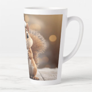 Taza De Café Latte Taza de latte de ardilla de Navidad linda