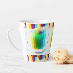 Taza De Café Latte Taza de Latte de Bebida de Arcoíris Primario Popar